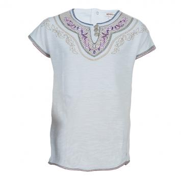 Pre Owned Kenzo Kids White Embroidered Short Sleeve T Shirt 6 Yrs