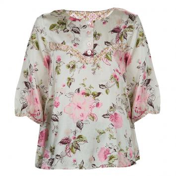 Pre Owned Kenzo Kids Multicolor Floral Print Cotton Top 8 Yrs