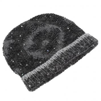 Pre Owned Louis Vuitton Grey Monogram Glitter Beanie