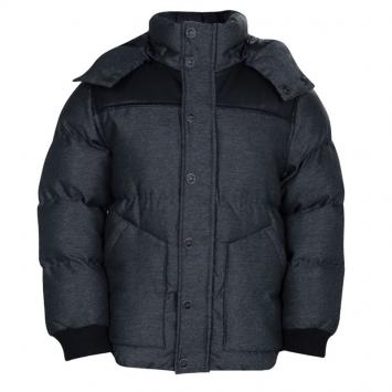 Pre Owned Little Marc Jacobs Grey Leather Patch Detail Quilted Puffer Jacket 6 Yrs