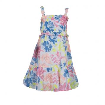 Pre Owned Little Marc Jacobs Multicolor Floral Print Smocking Detail Dress 6 Yrs
