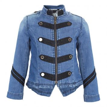 Pre Owned Little Marc Jacobs Contrast Lurex Embroidered Denim Jacket 5 Yrs