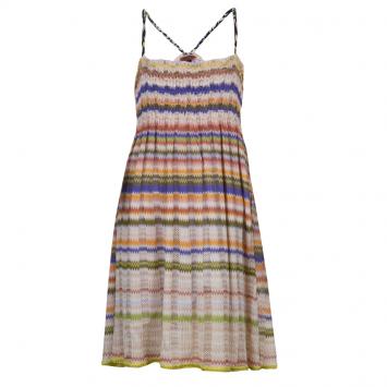 Pre Owned Missoni Multicolor ZigZag Pattern Smocking Detail Knit Dress 8 Yrs