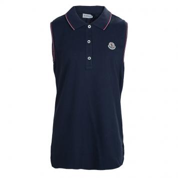 Pre Owned Moncler Navy Blue Sleeveless Polo T-Shirt 14 Yrs