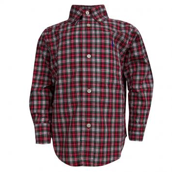 Pre Owned Ralph Lauren Red Checked Long Sleeve Buttondown Cotton Shirt 2 Yrs