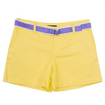Pre Owned Ralph Lauren Yellow Belted Bermuda Shorts 12 Yrs
