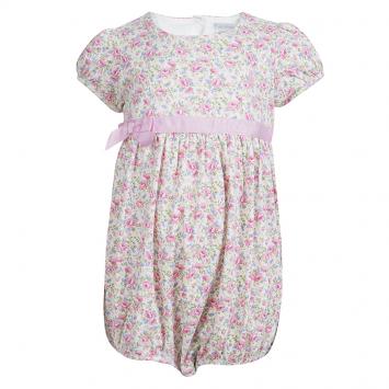 مملوكة مسبقًا Ralph Lauren Floral Printed Knit Bow Detail Romper Dress 2 Yrs
