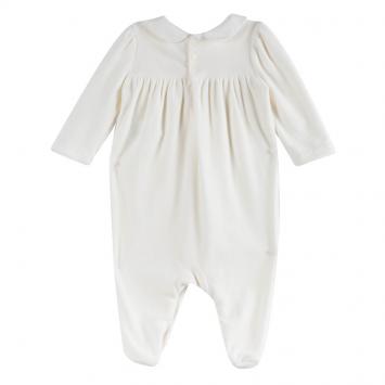 Pre Owned Ralph Lauren Off White Lace Detail Onesie 3 Months