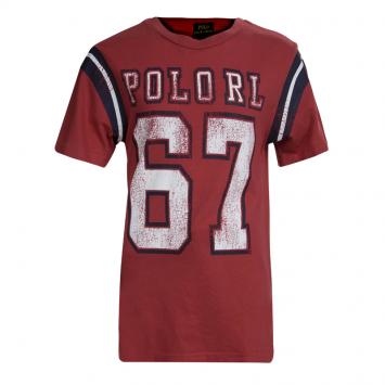 Pre Owned Polo By Ralph Lauren Red Printed Crew Neck T-Shirt 8 Yrs