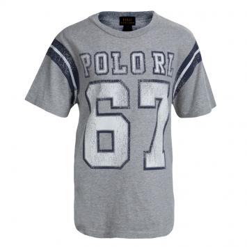 Pre Owned Polo By Ralph Lauren Grey Printed Crew Neck T-Shirt 8 Yrs