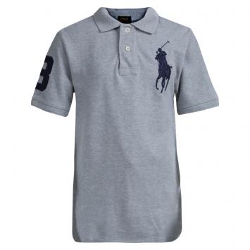 Pre Owned Polo By Ralph Lauren Grey Polo T-Shirt 8 Yrs