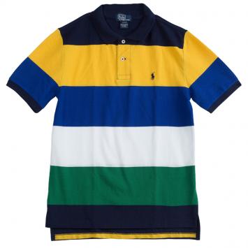 Pre Owned Polo by Ralph Lauren Colorblock Striped Polo T-Shirt 14-16 Yrs