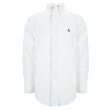 Pre Owned Ralph Lauren White Cotton Long Sleeve Button Down Shirt 4 Yrs