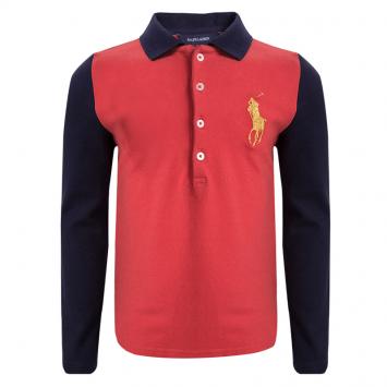 Pre Owned Ralph Lauren Colorblock Long Sleeve Polo T-Shirt 5 Yrs