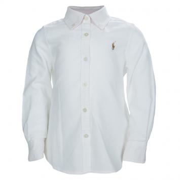 Pre Owned Ralph Lauren White Long Sleeve Button Down Cotton Shirt 4 Yrs