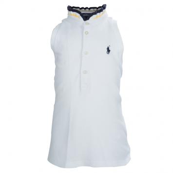Pre Owned Ralph Lauren White Cotton Sleeveless Polo T-Shirt 4 Yrs