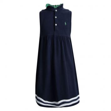 Pre Owned Ralph Lauren Navy Blue Sleeveless Polo T-Shirt Dress 5 Yrs