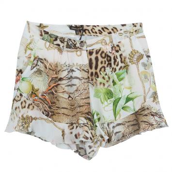 Pre Owned Roberto Cavalli Leopard Print Pleated Shorts 12 Yrs