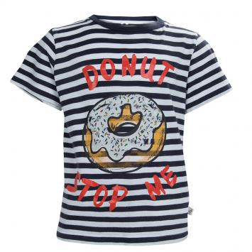 Pre Owned Stella McCartney Kids Striped Jersey Donut Print Crew Neck T-Shirt 6 Yrs