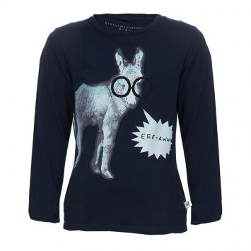 Pre Owned Stella McCartney Kids Navy Blue Graphic Print Long Sleeve T Shirt 8 Yrs