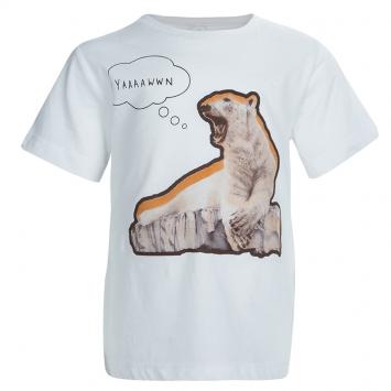 مملوكة مسبقًا Stella McCartney Kids White Polar Bear Print T-Shirt 4 Yrs