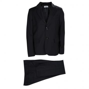 Pre Owned Young Versace Black Wool Pant Suit 8 Yrs