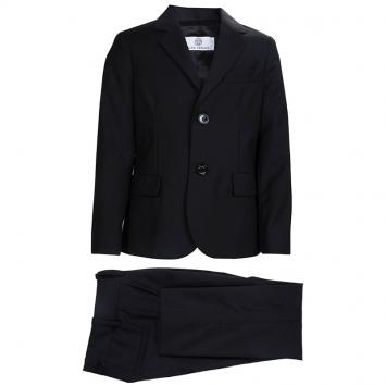Pre Owned Young Versace Black Wool Pant Suit 6 Yrs