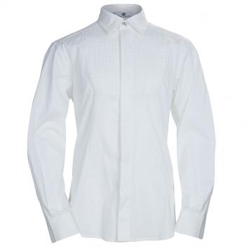 Pre Owned Young Versace White Pintucked Yoke Detail Button Front Shirt 8 Yrs