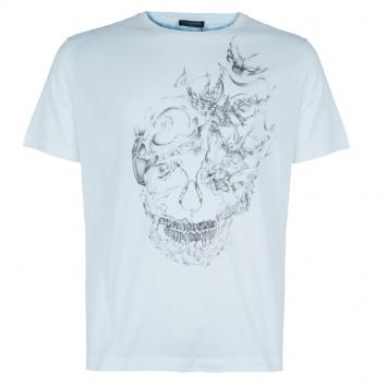 Pre Owned Alexander McQueen Men's White Printed T Shirt L