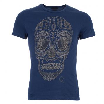 Pre Owned Alexander McQueen Blue Skull Men's T-Shirt S