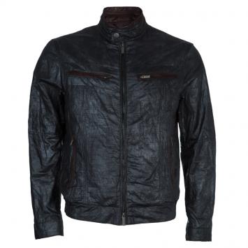 Pre Owned Armani Collezioni Grey Contrast Faux Suede Trim Bomber Jacket L