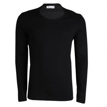 Pre Owned Balenciaga Paris Black Crew Neck Sweater L