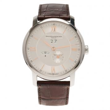 Pre Owned Baume and Mercier Silver Stainless Steel Classima Limited Edition Men's Wristwatch 42MM