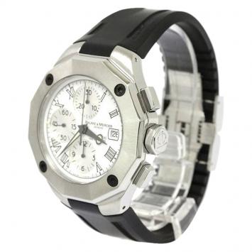 Pre Owned Baume & Mercier White Stainless Steel Riviera XXL Men's Wristwatch 43MM