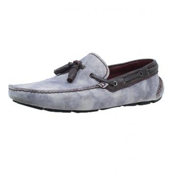 Pre Owned Berluti Grey Shaded Suede Loafers Size 43.5 