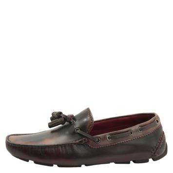 Pre Owned Berluti Two Tone Leather Tassel Loafers Size 41.5