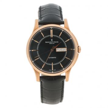 Pre Owned Bernhard H Mayer Black Stainless Steel Rose Gold PVD Plated Chronos-Rose Gold Limited Edition Men's Wristwatch 42MM
