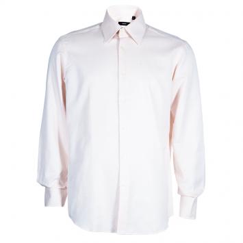 Pre Owned Boss By Hugo Boss Men's Pink Fitted Shirt L