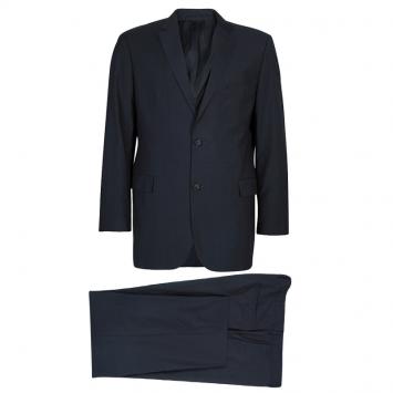 Pre Owned Boss by Hugo Boss Men's Grey Wool Suit L