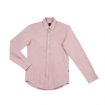 Pre Owned Boss By Hugo Boss Orange Pinstripe Long Sleeve Cotton Shirt S