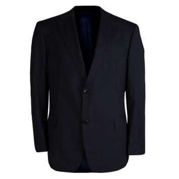 Pre Owned Boss By Hugo Boss Navy Blue Wool Blazer S