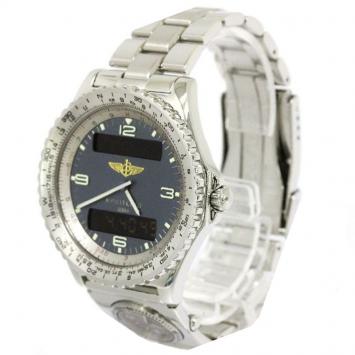 Pre Owned Breitling Blue Stainless Steel Chronospace Men's Wristwatch 42MM