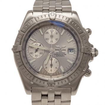 Pre Owned Breitling Silver Stainless Steel Crosswind Men's Watches 44MM