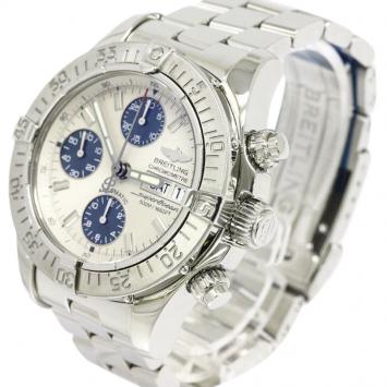 Pre Owned Breitling Silver Stainless Steel Superocean Men's Wristwatch 42MM