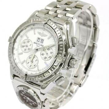 Pre Owned Breitling White Stainless Steel Crosswind Special Men's Wristwatch 44MM
