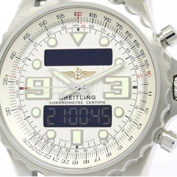 Pre Owned Breitling Silver Stainless Steel Chronospace Men's Wristwatch 48MM