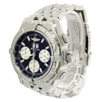 Pre Owned Breitling Black Stainless Steel Crosswind Men's Wristwatch 44MM