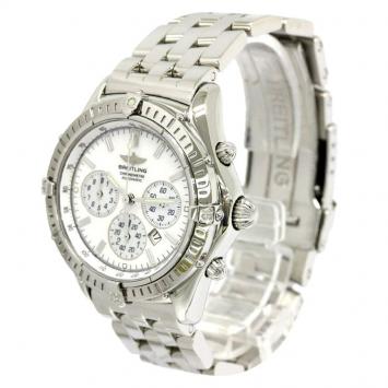 Pre Owned Breitling White Stainless Steel Windrider Men's Wristwatch 38MM