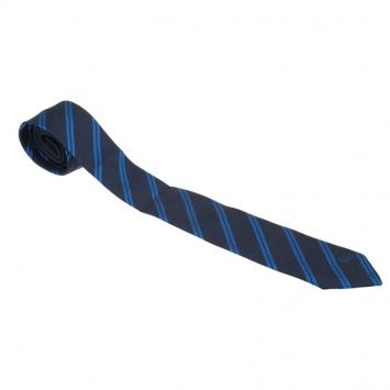 Pre Owned Burberry Blue Striped Silk Tie