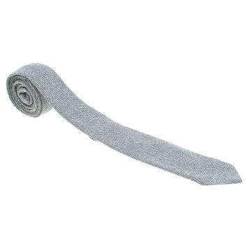 Pre Owned Burberry White and Grey Textured Silk Tie